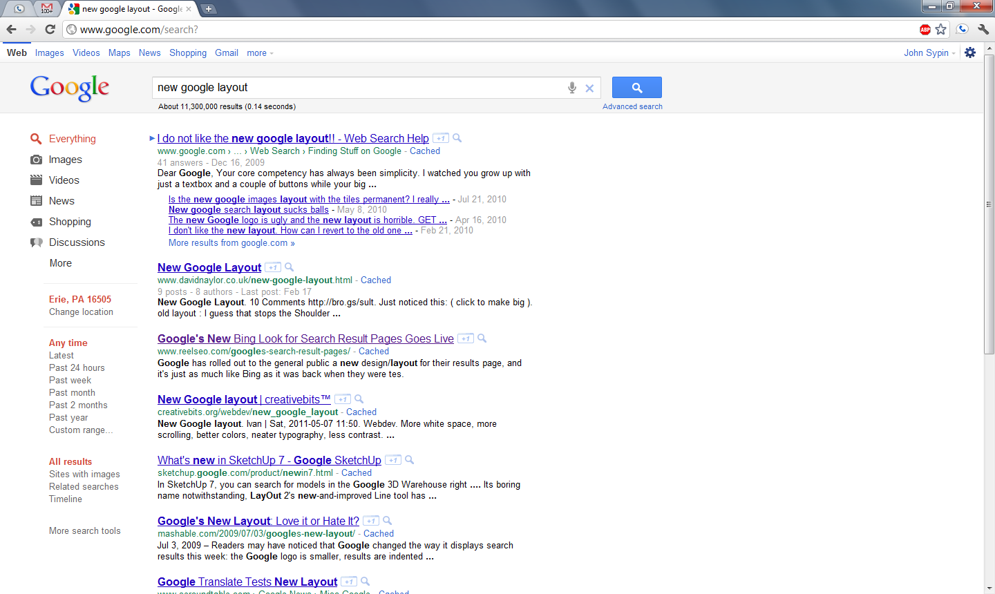 New Google search layout John Sypin's Blog